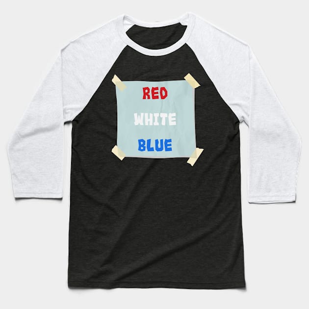 Red White and Blue Baseball T-Shirt by Kugy's blessing